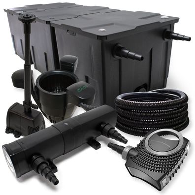 Filter Set Bio Teichfilter 90000l 24W UVKlärer Pumpe Skimmer Springbrunnen 115