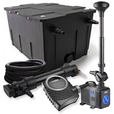 1-Kammer Filter Set 60000l 36W UVC Teich Klärer NEO10000 80W Pumpe 25m Schlauch
