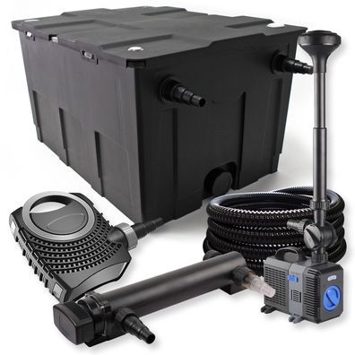 1-Kammer FilterSet 60000l 24W UVC Teich Klärer NEO8000 Schlauch Springbrunnen