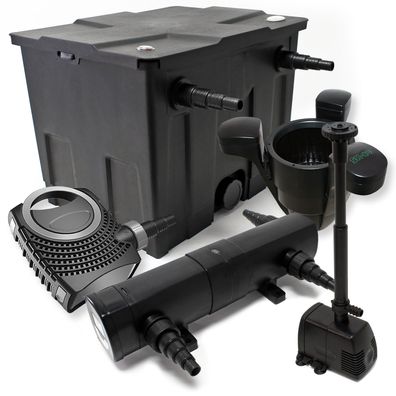 Set: Teichfilter 12000l 24W UVC Klärer Pumpe Springbrunnen Skimmer 411