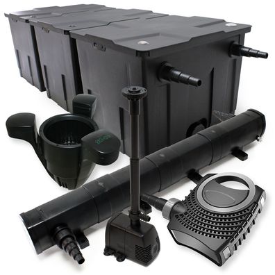 Set: Teichfilter 90000l 72W UVC Klärer Pumpe Springbrunnen Skimmer 472