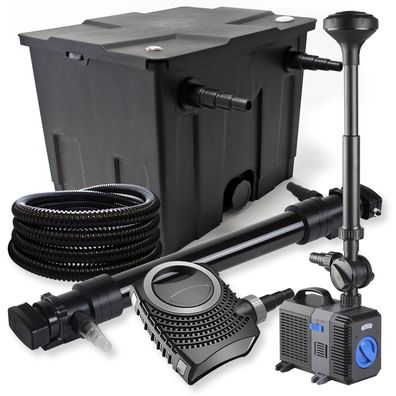 1-Kammer Filter Set 12000l 72W UVC Teich Klärer NEO10000 80W Pumpe Schlauch Spri