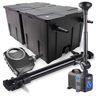 2-Kammer Filter Set 60000l 72W UVC Teich Klärer NEO10000 80W Pumpe Springbrunnen