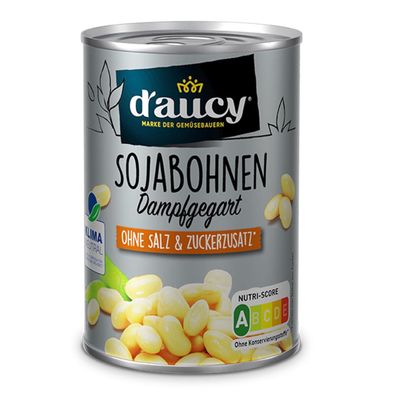 d'aucy Sojabohnen - 100 % ohne Zusätze, klimaneutral, 12 x 110 Gramm Dose