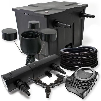 Filter Set 12000l Teich 36W Teichklärer NEO8000 Pumpe 25m Schlauch Skimmer CSP25