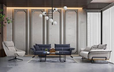 Luxus Sofagarnitur Italienische Stil Möbel Sofa Couch Polster Set Garnitur 3tlg