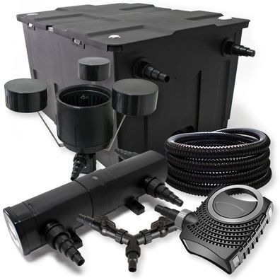 SunSun Teichfilter Set 60000l 36W Klärer NEO8000 70W Pumpe 25m Schlauch Skimmer