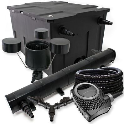 SunSun Teichfilter Set 60000l 72W Klärer NEO8000 70W Pumpe 25m Schlauch Skimmer
