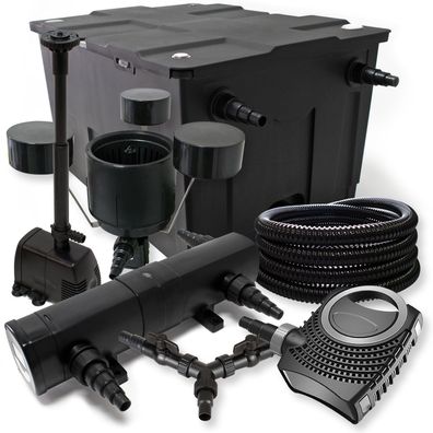 SunSun Teichfilter Set 60000l 18W UVC NEO8000 70W Schlauch Skimmer Springbrunnen