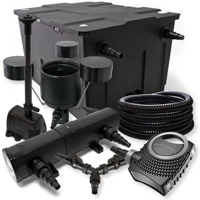 SunSun Teichfilter Set 60000l 36W UVC NEO8000 70W Schlauch Skimmer Springbrunnen