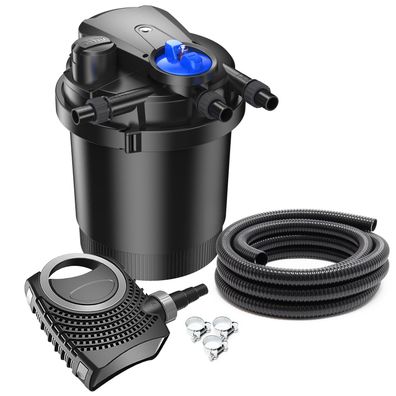 SunSun CPA-2500 SET bis 6000l 11W UVC NEO2800 Pumpe Schlauch Teichfilterset