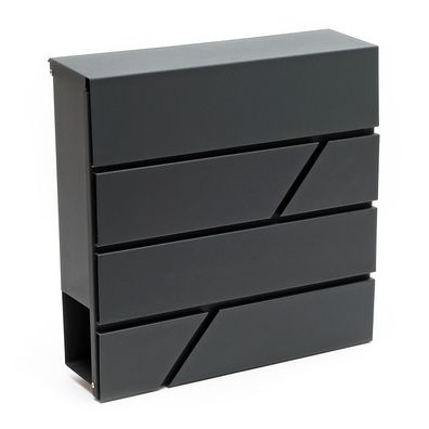 Wiltec Briefkasten V14 Anthrazit 370x105x370mm Schloss Zeitung pulverbeschichtet