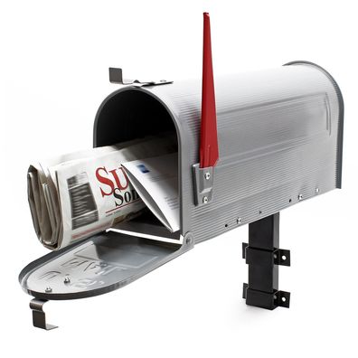 Wiltec Set US Mailbox grau 180x220x480mm amerikanischer Briefkasten Halterung