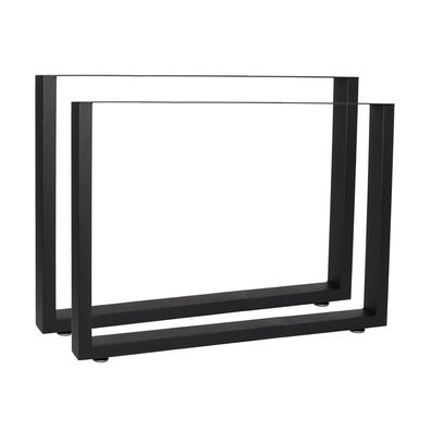 Wiltec Tischbeine Set 90x72cm schwarz pulverbeschichtet Tischkufen Tischgestell