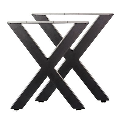 Wiltec Tischbeine Set X-Profil 72x60cm schwarz Tischkufen Tischgestell X Form