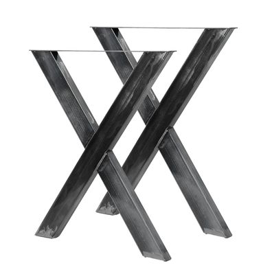 Wiltec Tischbeine Set X-Profil 72x60cm lackierter Stahl Tischkufen Tischgestell
