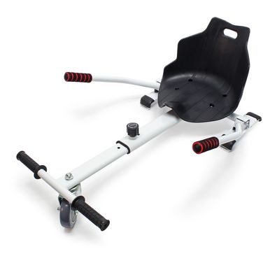 Wiltec Sitzscooter Weiß verstellbarer Kartsitz 120kg kompatibel mit Hoverboard