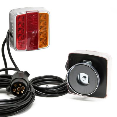 Wiltec LED Rückleuchte 7-polig 12V Magnet Anhänger PKW Rücklicht Beleuchtung