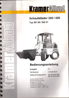 Kramer Allrad Betriebsanleitung Schaufellader 320 420 in Original