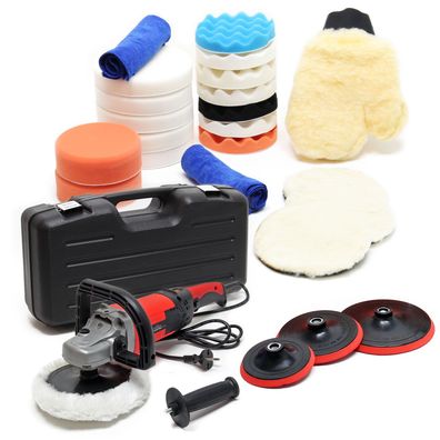 Poliermaschine Set 29tlg. 1500W 3000U/ min Autopoliergerät Poliergerät Polierer