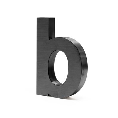 Wiltec Hausnummer b anthrazit Edelstahl Hausnummer modern 3D-Design rostfrei