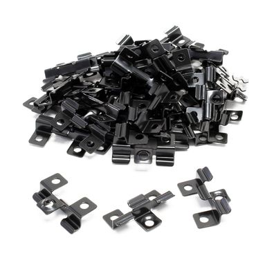 Wiltec 50x Edelstahl Clips 6mm Terrassen Dielen Montageclips Klammer schwarz