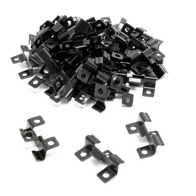 Wiltec 50x Edelstahl Clips 8mm Terrassen Dielen Montageclips Klammer schwarz