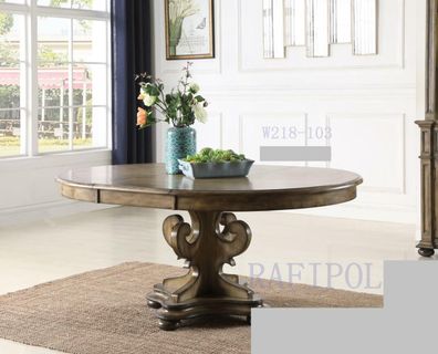 Designer Esstisch Luxus Esszimmer Tische Polster Holz Edelstahl Tisch Rund Möbel