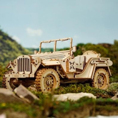 3D Holzpuzzle Armee-Feldwagen - kein Werkzeug/ Kleber nötig