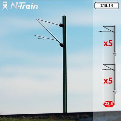 N-TRAIN 21514 N DB - H-Profilmasten mit Re160 Ausleger - M (10 St.)