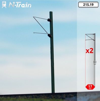 N-TRAIN 21519 N DB - H-Profilmasten mit Re75 Ausleger - (2 St.)