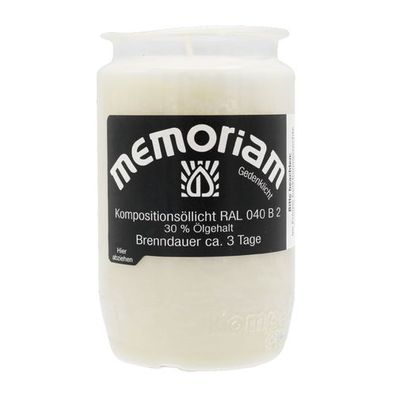 Memoriam-kompositionsöllicht, Weiß, Nr. 333, Aeterna, 30% Ölgehalt, Brenndauer c