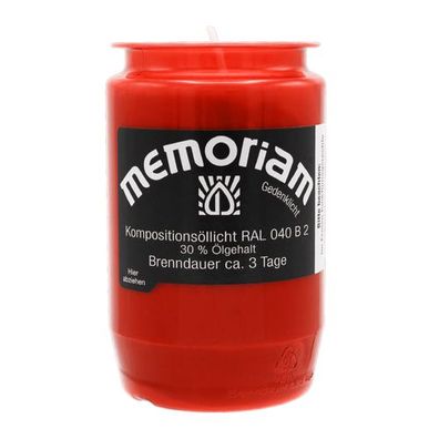 Memoriam-kompositionsöllicht, Rot, Nr. 33, Aeterna, 30% Ölgehalt, Brenndauer ca.