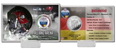 NFL Munich Game Buccaneers vs Seahawks Silver Münze Coin Card Aufsteller