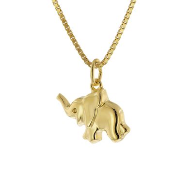 Acalee Schmuck Halskette mit Glücksbringer Gold 333/8K Elefant Collier 50-1032