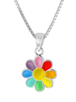 trendor Schmuck Mädchen-Halskette mit Blume Silber 925 Collier 41697