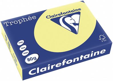 Clairefontaine Trophee Color 1778C Hellgelb 80g/ m² DIN-A4 - 500 Blatt