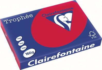 Clairefontaine Trophee Papier 1044C Kirschrot 160g/ m² DIN-A3 - 250 Blatt