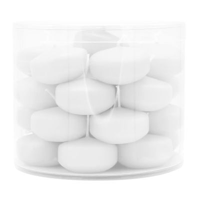 Schwimmkerzen klein, Weiß, 50/30 mm, WENZEL, Brenndauer ca. 4h, Box mit 28 Stück