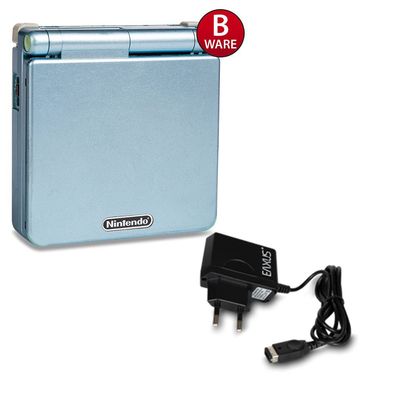 Gameboy Advance SP Konsole in Hellblau / Arctic Blue + original Ladekabel #53B