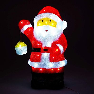 LED Santa Claus Figur Weihnachstmann Acryl 80 LEDs IP 44 für innen und außen