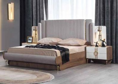 Modernes Bett luxuriöses Design Polstermöbel Bettgestell aus echtem Holz