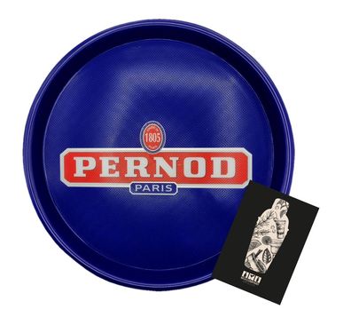 Pernod Paris Tablett Serviertablett in Blau Kellnertablett mit Gummi