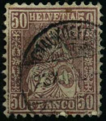 Schweiz Sitzende Helvetia VON 1867 Nr 35a gestempelt X1770C6