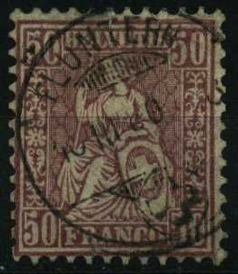 Schweiz Sitzende Helvetia VON 1867 Nr 35a gestempelt X1770E6