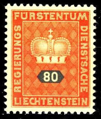 Liechtenstein Dienstmarken 1950 Nr 42v postfrisch S4A0562
