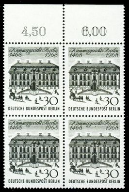 BERLIN 1968 Nr 320 postfrisch Viererblock ORA X2C2C52