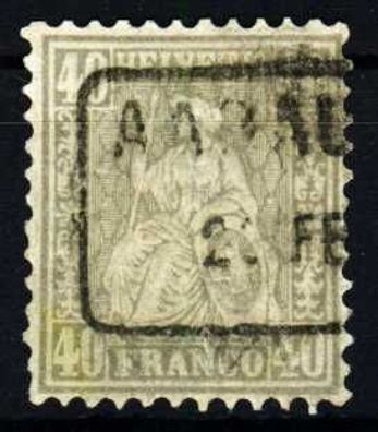 Schweiz Sitzende Helvetia VON 1867 Nr 34a ZENTR X2E0A62