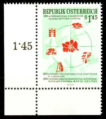 Österreich 1956 Nr 1027 postfrisch ECKE-ULI X336B06
