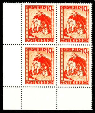 Österreich 1947 Nr 840 postfrisch Viererblock ECKE-ULI X36BBAA